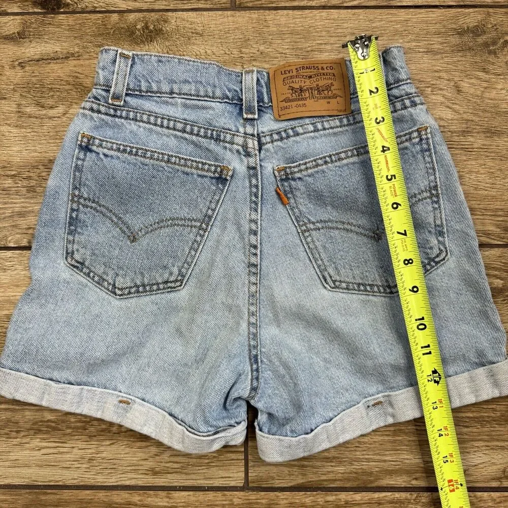 Vintage Levi Denim Jean Shorts Size Slim 14 mis - Picture 5 of 12
